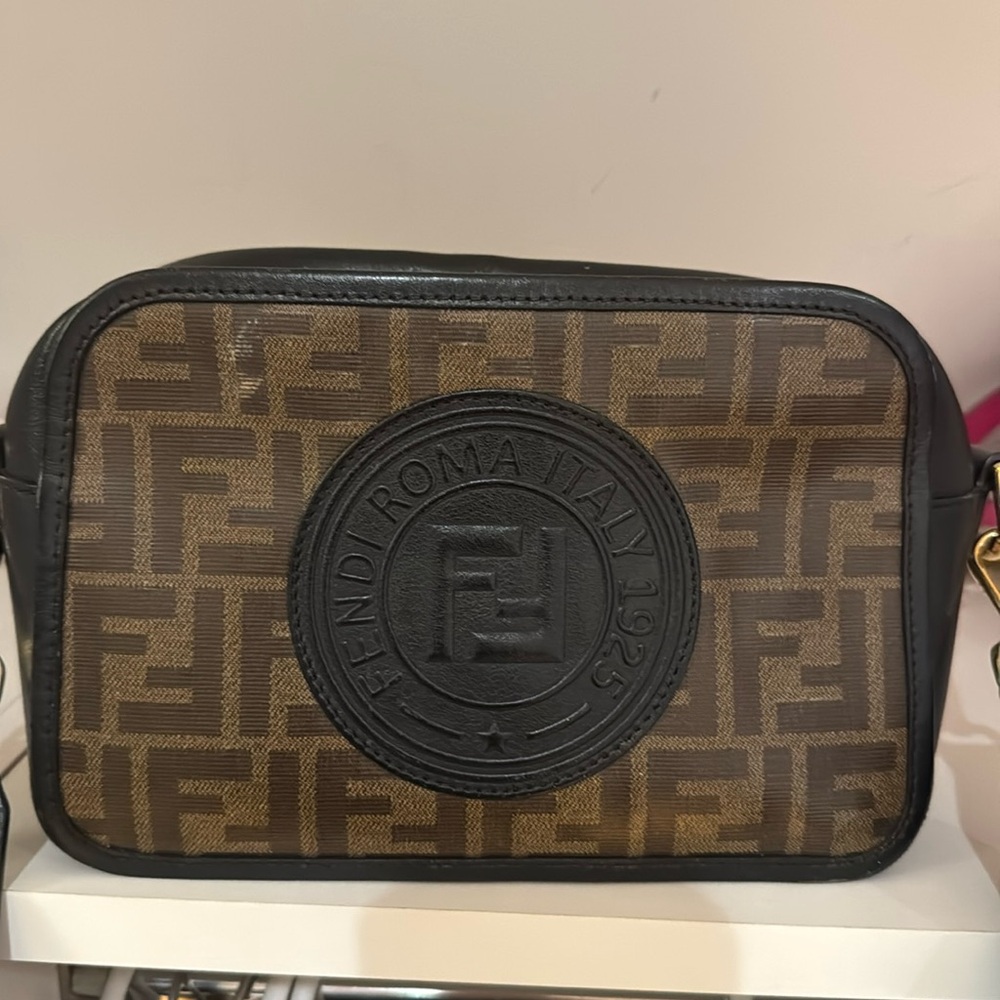 Fendi FF Logo Stamp Camera Bag Zucca CoatedCanvas Mini used